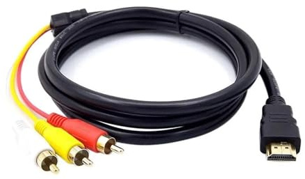 LOKLNEYK Cable Adaptador De 1,5 M Compatible con HDMI A 3 RCA: Conector De Audio Y Vídeo For Decodificador Y Televisor.