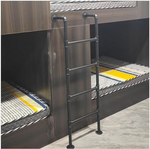 Scala in ferro resistente resistente per cantine, finestre, letto a soppalco, scaletta per rimorchi, camper e garage, accessorio per letto a castello nero da 3,2 m