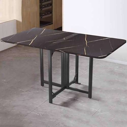 Tavolo da pranzo pieghevole ed espandibile con struttura in metallo, tavolo multifunzione DropLeaf per lavoro, 120 cm, perfetto per piccoli spazi, elegante e versatile