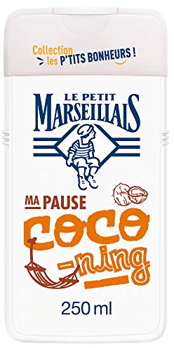 Le Petit Marseillais | Crème de Douche Extra Douce Noix de Coco Bio (flacon de 250 ml) – Gel douche avec 92 % d'ingrédients d'origine naturelle – pH neutre pour la peau et sans colorant