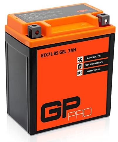 GP-PRO GTX7L-BS 12V 7Ah GEL Batteria di avviamento (compatibile con YTX7L-BS / 50614) (Esente da manutenzione/Sigillato) Moto Scooter Accumulatore
