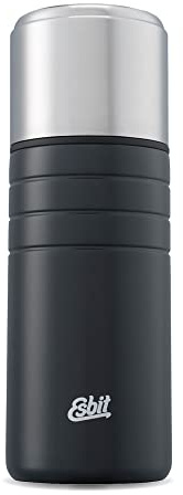 Esbit Isolierflasche Majoris mit Becher - Trinkflasche 500 ml aus Edelstahl in Dark Grey - für warme und kalte Getränke