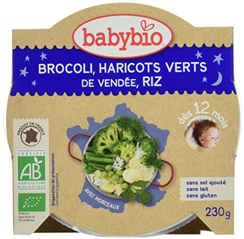 Babybio Assiette Brocoli/Haricots Verts du Val de Loire Riz 12+ Mois 230 g