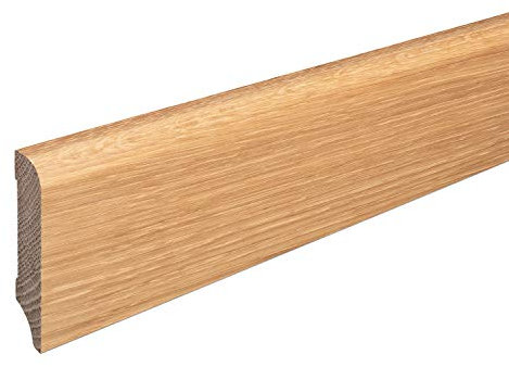 Sockelleiste München Eiche Massivholz LACKIERT Oberkante Abgerundet 80mm