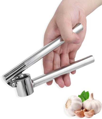 Prensa Picadora de Ajos, Prensa de Ajos de Acero Inoxidable Trituradora de Ajos manual picadora de ajos Trituradora de Jengibre para cocina