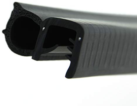 SMI-Dichtungsprofil DS37 für 5-9mm EPDM Moosgummi/Vollgummi mit Stahleinlage selbstklemmend ohne Kleber - Kantenschutz mit Dichtung seitlich, Kantenschutzdichtprofil für Auto, Kofferraum (10 m)