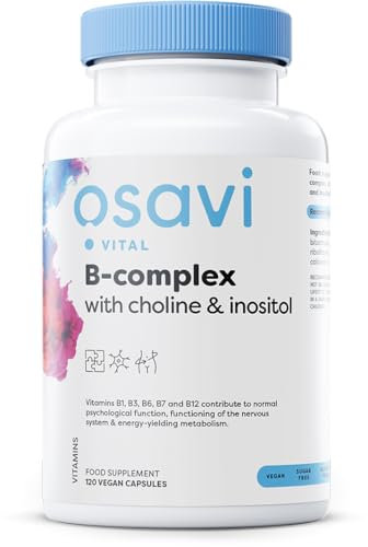 Osavi - B-Komplex mit Cholin & Inositol | Alle 8 B-Vitamine kombiniert mit funktionellen Zusatzstoffen für umfassende Unterstützung - 120 Kapseln