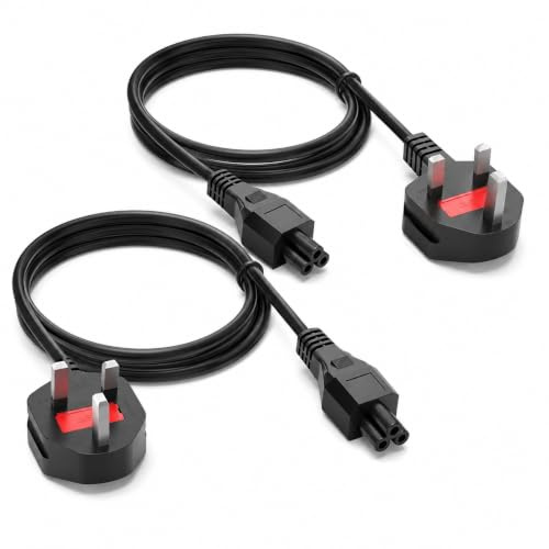 Notebook Power Brick Cord 5FT, IEC C5 Female to NEMA 5-15P Grounded Plug, 18AWG 10 Amp 125 Volt AC Lead for Charger Adapter, Monitor Brick, Printer, Projector, Console Spare Cable, Desk Backup Kit