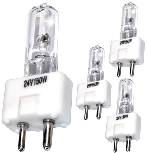 HQRP 4-Pack Halogen Bulb 24V 150W GY9.5 Compatible with Eureka Linear II Automatic/IV Automatic/MC-150 Manual/MC-150-C Manual