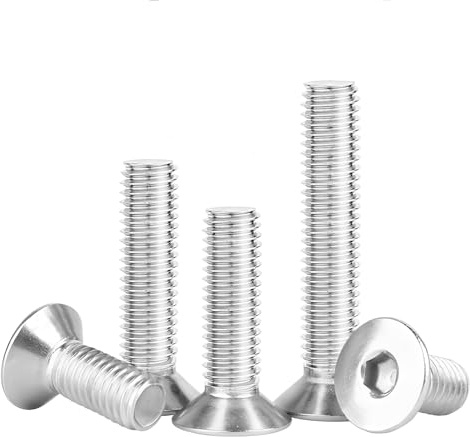 M5 Screws,M5x30mm Flat Head Socket Cap Screws, M5-0.8x30mm Countersunk Head Bolts,18-8 Stainless Steel Screw and Bolt,Machine Blot,Allen Socket Drive,Full Thread,Bright Finish, 40Pcs