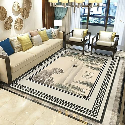 RUGMRZ Auto Teppiche Wohnzimmer im chinesischen Stil Schlafzimmer möbel 18-Grau Kinderteppich Wald babyzimmer deko Auto teppiche Baby carpet150x210CM