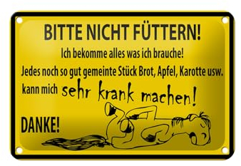 FEMER Blechschild Warnschild 18x12cm Bitte Nicht Füttern (Pferd)
