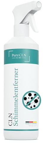 PureCLN Antischimmelspray 500ml, mit Aktiv-Chlor und Hafteffekt - Schimmelentferner für Tapete, Holz, Wand, Bad – Extra starke Wirkung, bleicht Stockflecken aus - Made in Germany