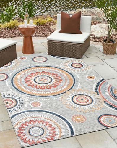 MY-RUG Outdoor Teppich wetterfest 240 x 320 cm, UV beständig & robust für Garten Terrasse, Balkon Küche & Wohnzimmer, kurzflor waschbarer Wohnzimmerteppich, Reed