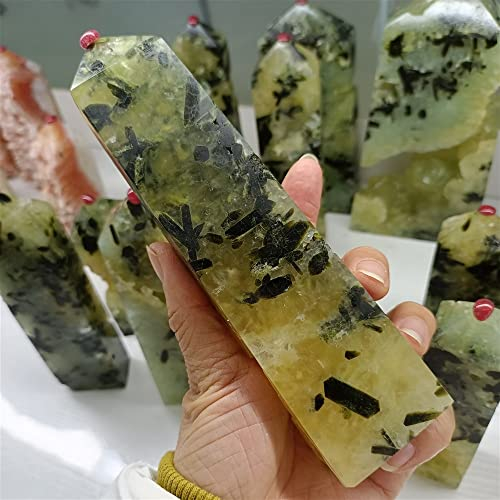 CZAOINCU Raumdekoration Natural Magic Natural Grape Tourmaline Column Crystal Wand Home Office Decoration Gift (Size : 400-500g)
