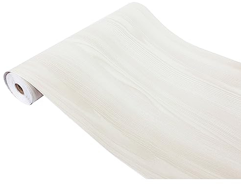 DecoMeister Pellicola Adesiva per Mobili 45x100 cm - Carta Adesiva Effetto Legno per Rivestimento Mobili Cucina e Tavoli - Pellicola Decorativa Lavabile e Impermeabile - Pino Bianco