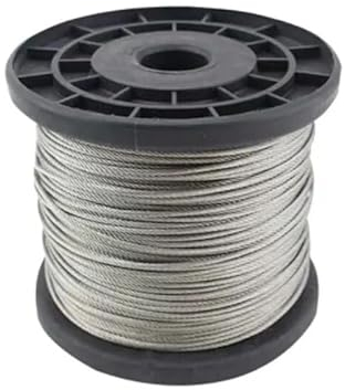 CaFfen Stahlseil 100 m mehrdrähtiges Drahtseil aus Edelstahl 304, 7 x 7, Strukturdurchmesser 0,5 mm – 2 mm, weicher feiner Draht, Kleiderständer Drahtseil(1.5mm (100M))