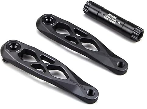 Ultraleichter MTB Fahrrad-Kurbel,Fahrrad-Kurbelgarnituren, Fahrrad-Kurbelarm-Set,170mm DUB Achse 29mm Mountainbike-Kurbelgarnitur,3-Schrauben Geradeinstallation für Enduro AM (Black Crank 170mm)