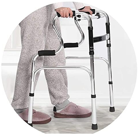 Faltbare leichte Lauflernhilfe für ältere Menschen, Erwachsene, Rollen, tragbare Mobilitätshilfe, geeignet für Menschen mit Behinderungen, Rehabilitationspersonal, höhenverstellbare Mobilitätshilfe