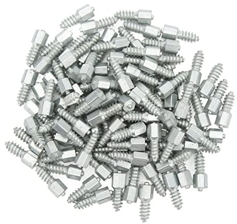 Gavigain 100 Stück Reifen-Schnee-Spikes,M8 Gewinde Universal Rad-Reifen-Schrauben Radbolzen Schnee-Spikes für Lader Skid Steer Traktor Gabelstapler