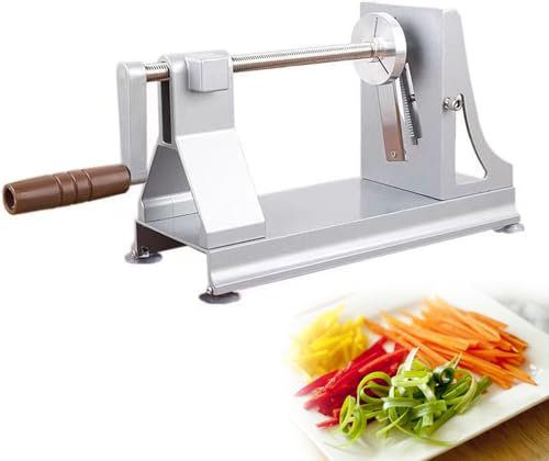 Espiralizador de Verduras de 3 Cuchillas, Cortador en Espiral de Calabacín Vegetal de Aleación, Retenedor Antideslizante, Corte Uniforme y Rápido, Mango Cómodo, Máquina para Hacer Espaguetis de Pasta