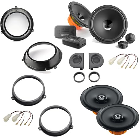 Superauto hi-fi Kit 6 Casse Compatibile con Fiat Panda 2003-2012 Seconda Serie Con Supporti Tweeter Adattatori Altoparlanti ANTERIORE e POSTERIORE connettori inclusi