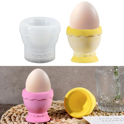 ALEFBET Moule en silicone pour coquetiers - Moules en silicone pour Pâques - Moules en plâtre pour Pâques - Moules en résine époxy de Pâques (coquetier)