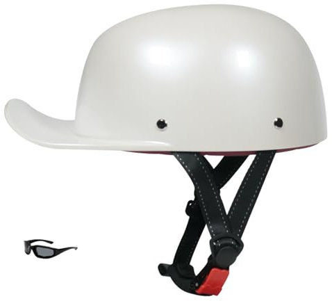 GKCEGHKS Casco A Scodella Scooter Motorino retrò Casco Scodella Mezzo Casco da Motociclista Vintage Caschi Mezzo Elmetto Moto retrò Portatile Mezzi Caschi Jet ECE Omologato Cromwell Caschi