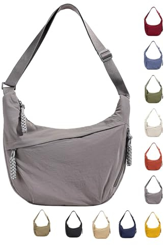 GUSXPPD Damen Halbmond Crossbody Schultertasche, Nylon Crossbody Bag, Hobo Halfmoon Bag, Crossbody Bag Umhängetasche, Halbmond Dumpling Umhängetasche mit verstellbarer Schultergurt