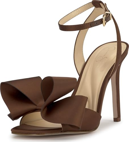 Jessica Simpson Olivine Bow Heeled Sandal, Toasted Pecan, 6