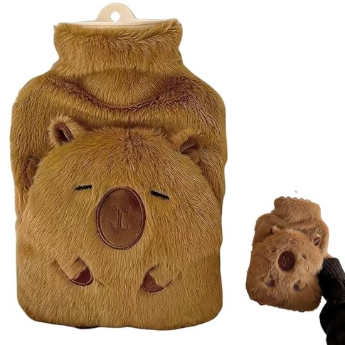 Borsa dell'acqua calda GOEDCH 1000 ml per bambini: borsa dell'acqua calda con fodera morbida, rimovibile e lavabile, grande borsa dell'acqua calda e resistente alle perdite, borsa dell'acqua calda e