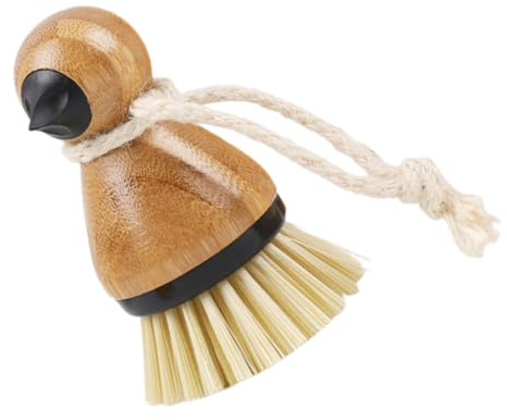 VINTORKY Ergonomic Plastic Vegetable Cleaning Brush with Vertical Handle for Fruits Root Crops and Mushrooms Durable Kitchen Scrubber for Thorough Dish and Pan Cleaning