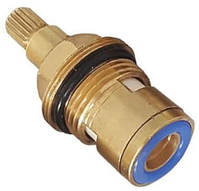 CLISPEED Noyau de Robinet en Céramique Cuivre pour Eau Chaude et Froide, Cartouche Rapide Double Dents pour Robinet de Salle de Bain Domestique Or