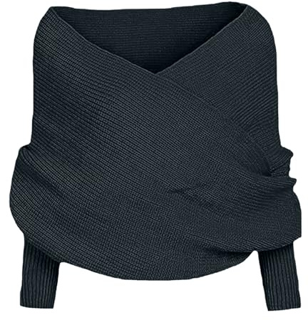 Generisch Paschminaschal Damen Damen Schal mit Ärmeln Schulterschal Dirndl Accessoires Einfarbig Schal (Dark Gray, One Size)