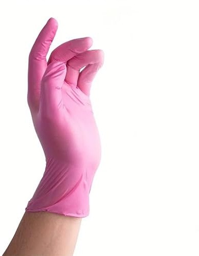 PBHOVIITG Guantes de nitrilo desechables color rosa, 100 unidades, impermeables, antiestáticos, duraderos, for pintar, for el cuidado del cabello, herramientas limpieza cocina(L)