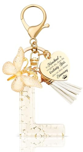 Anruzon Schlüsselanhänger Mädchen Buchstabe - Schlüsselanhänger mit Anfangsbuchstaben Schlüssel Anhänger - Einschulung Geschenk - Keychain Geschenk für Kinder, Mädchen, Frauen