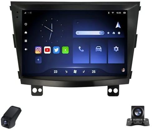 Autoradio Android 14 touchscreen 2K per SsangYong Tivoli (2014-2017) - Radio doppio DIN con CarPlay, Android Auto, 4G LTE, WiFi, GPS, Bluetooth, FM/AM, RDS, DSP, telecamera posteriore, ADAS