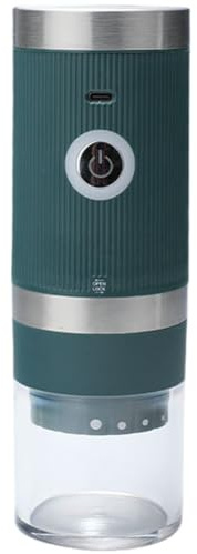 Homeponnew Moulin à café électrique portable avec batterie rechargeable USB, réglages de mouture grossière à fine réglable pour expresso et presse française, lames en acier inoxydable, compact pour