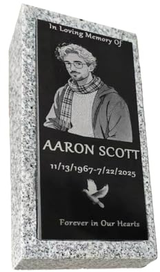 Anaculpt Weather-Resistant Custom Memorial Plaque - Engravable Stone Monument for Garden, Cemetery or Home Decor - Memorial Cross Plaque