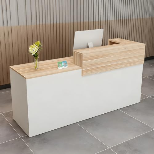 CCUKTFN Comptoir Caisse, Accueil avec Tiroir Verrouillable étagères Ouvertes, Largeur 100‑240 cm, Moderne pour Salon Bureau Boutique