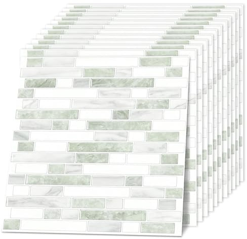 12 Sheets Self Adhesive Wall Tiles for Kitchen, Bathroom Wall & RV Interior | 30.5x30.5cmBrick Wallpaper, Kitchen Tiles Self Adhesive, Peel and Stick Wall Tiles Kitchen, Stick On Bathroom Tiles