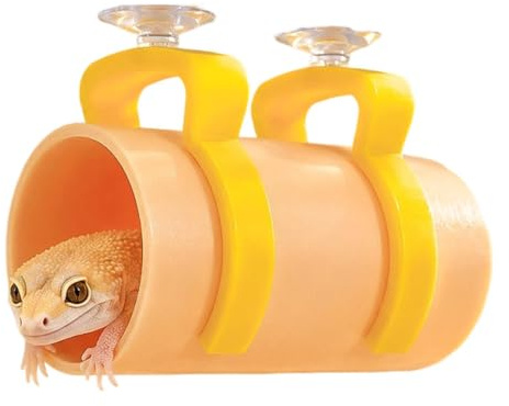 Kammgecko Grotta Terrarium Gömställe Habitat med Sugkoppar | 3D-printat Gömställe för Reptiler för Räkor Reptiler Lägenhet Kontor Lantställe Vardagsrum Garage Källare