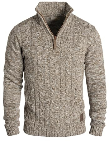 !Solid SDPankraz Herren Strickpullover Troyer, 3XL, Dune (5409)