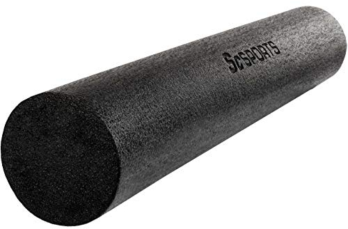 ScSPORTS® Pilatesrolle - 90 x 15 cm, Schaumstoff, Schwarz - Faszienrolle, Fitness Massagerolle, Schaumstoffrolle für Yoga, Massage, Pilates, Physiotherapie, Rücken, Beine, Arme, Wirbelsäule