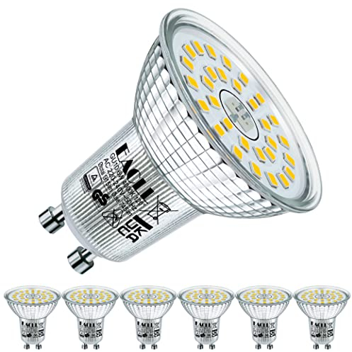 EACLL GU10 LED 4000K 6 Watt Ersetzt 100W Halogen Leuchtmittel, 6er-Pack, 745 Lumen Neutralweiss Birnen, AC 230V Flimmerfrei Strahler, Abstrahlwinkel 120 Grad Spot, Nicht Dimmbar Reflektorlampen