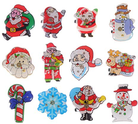 NUOBESTY 50stücke Weihnachtsbrosche Blinkende Led-anstecknadeln Mit Leuchtenden Motiven Für Festliche Anlässe Und Dekoration Für Weihnachten Partys Und