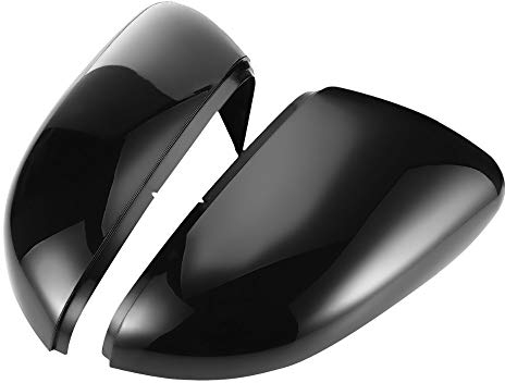 Prämie 2ST Seitenflügel Spiegelabdeckungen Kappen For VW For Golf 6 / R GTI 6 MK6 R20 For Touran Pair Rückspiegel Fall Trim Cap Schwarz