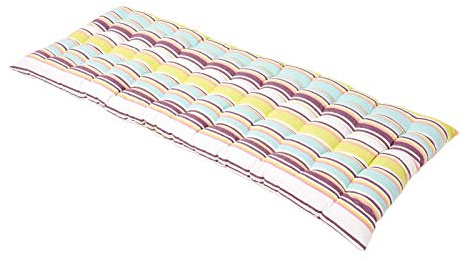 Homescapes Bankauflage 2-Sitzer Osaka bunt gestreift – Sitzkissen Bank Outdoor/Indoor, Oeko-TEX-Zertifiziert, waschbare Sitzauflage für Gartenbank & Sitzbank, 108x42 cm