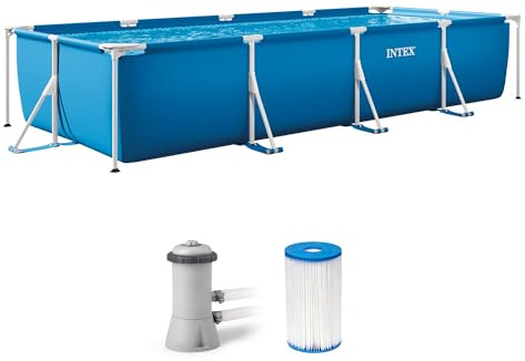 Intex 28279EH Piscina Metal Frame Rectangular, Medidas 450 x 220 x 84 cm