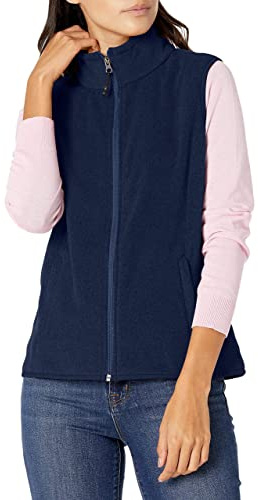 Amazon Essentials Women's Classic-Fit Sleeveless Polar Soft Fleece Vest, Navy, X-Large